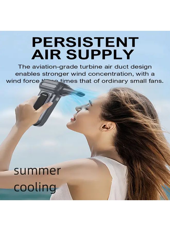 Silvery Mini Turbine Jet Fan Handheld Blower For Cooling Dust Removal Cleaning - Image 3